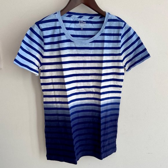 🐟2x HP!🐟 NWT J. Crew Dip-dyed Striped Tee - Picture 2 of 8